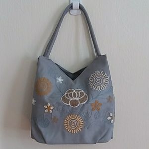 Large suede tote bag